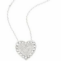 Sterling Silver Cubic Zirconia Heart 18" Necklace